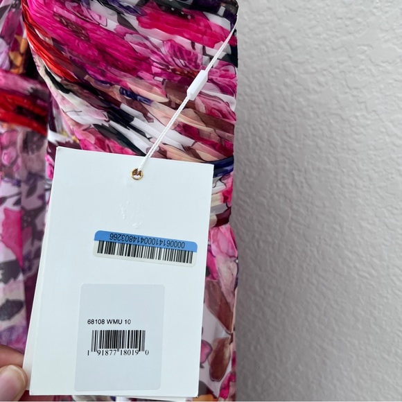 NEW Mac duggal white pink red Floral gown size 10 - Picture 13 of 16